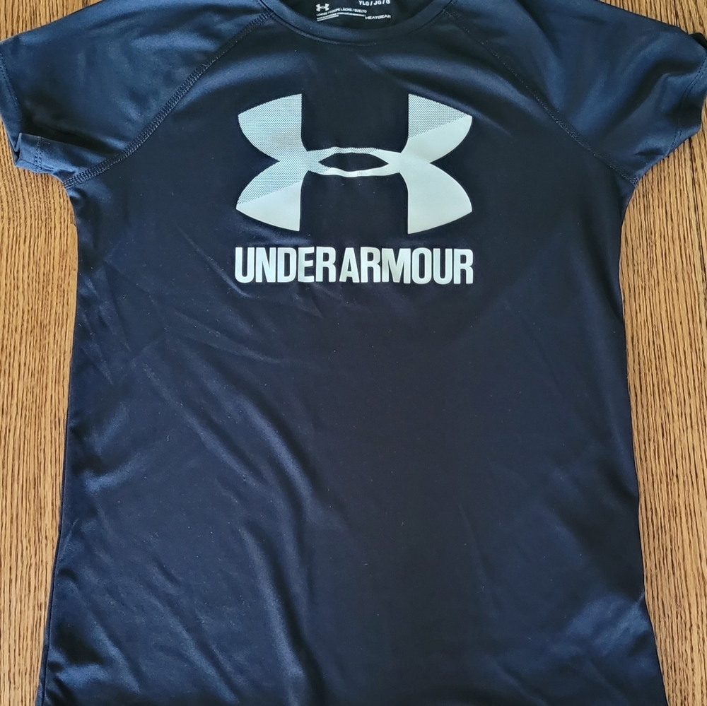 Under Armour, girls size YLG, black